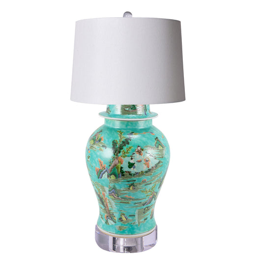 Chino Green Landscape Lamp