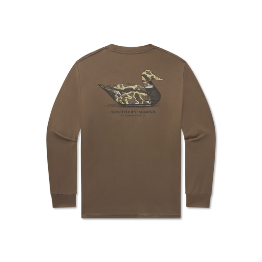 Vintage Duck Decoy Tee Camo Tee Long Sleeve Carajillo Brown