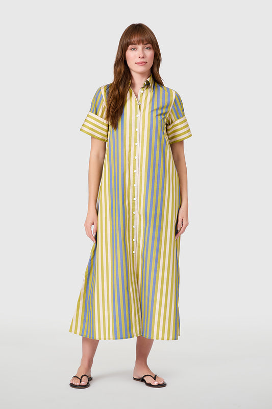 Gibbons Dress Chartreuse Stripes