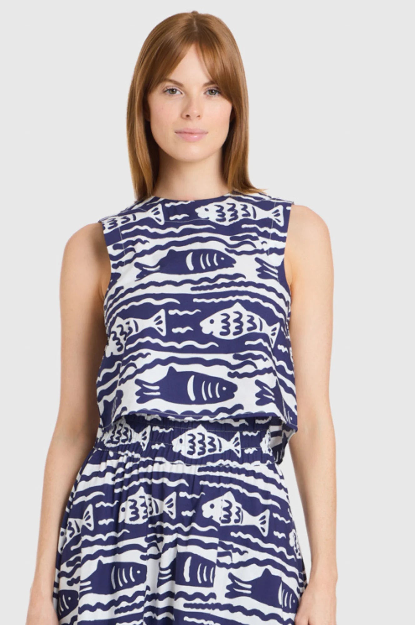 Crop Top Fish Print