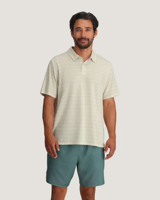 Men's Elevate Polo Dash Stripe Birch