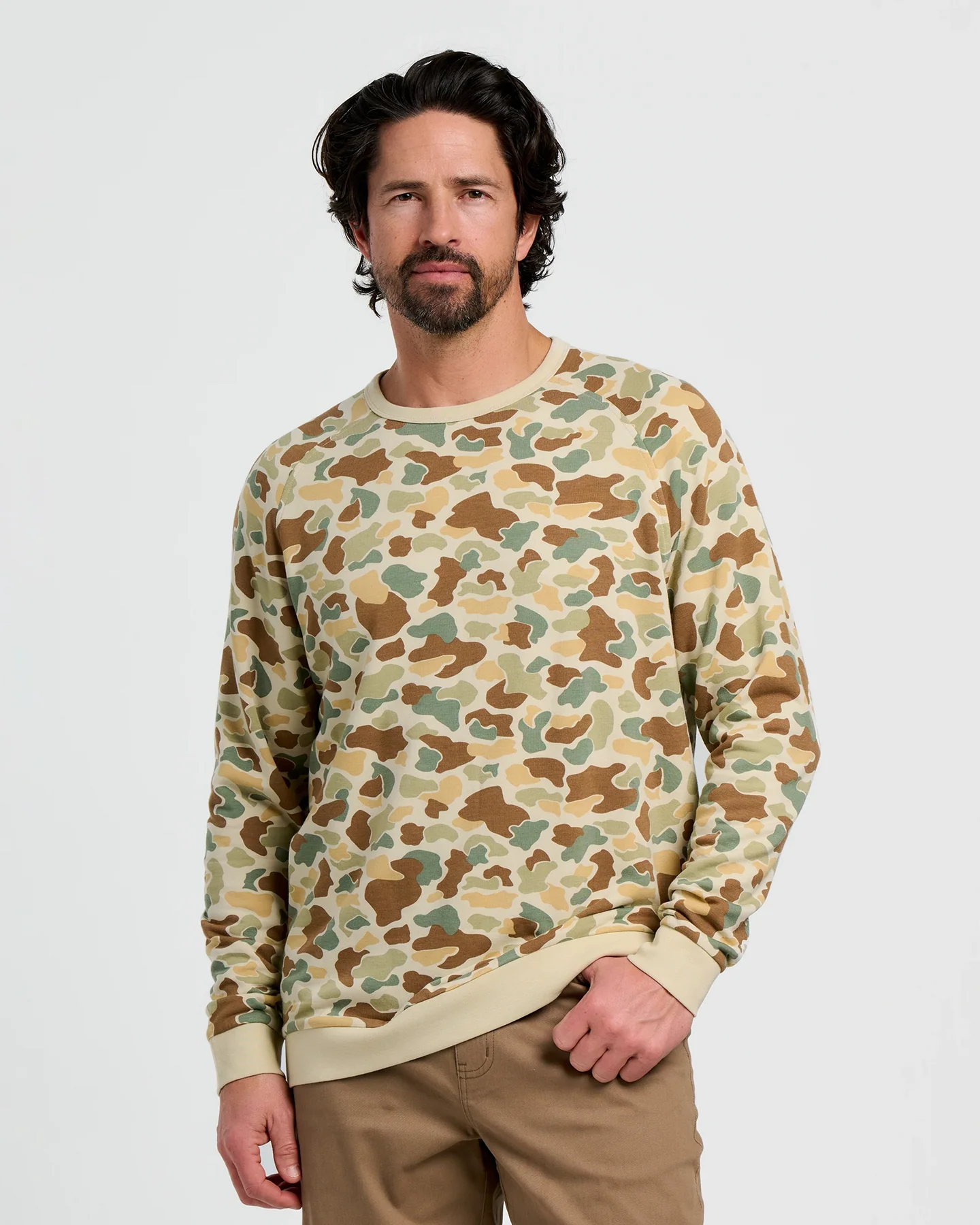 Men's Bamboo Lightweight Fleece Crew Vintage Camo