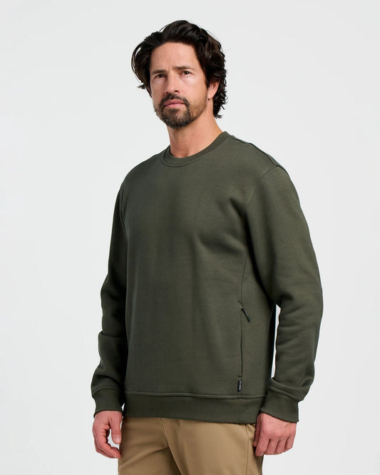 Men's Bamboo Northcoast Fleece Crew Dark  Forest