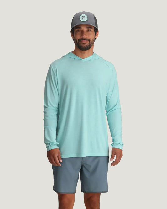 Men's Bamboo Shade Hoodie Heather Bahama Blue