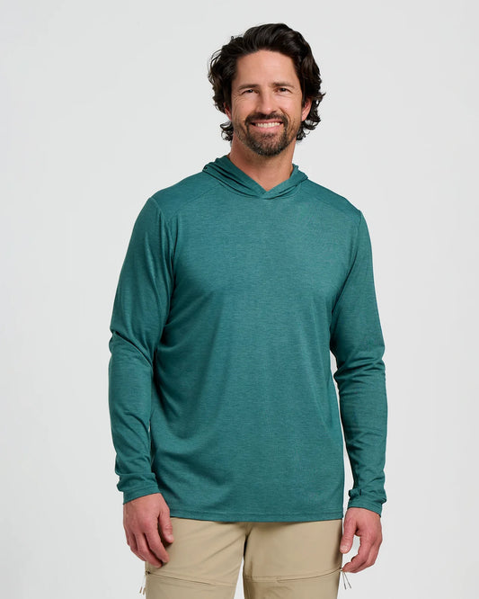 Men's Bamboo Shade Hoodie Heather Sea Pine