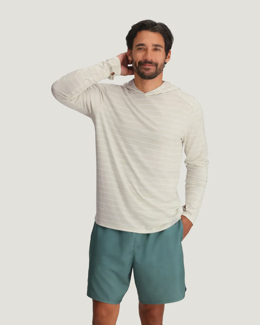 Men's Bamboo Shade Hoodie Dash Stripe Birch