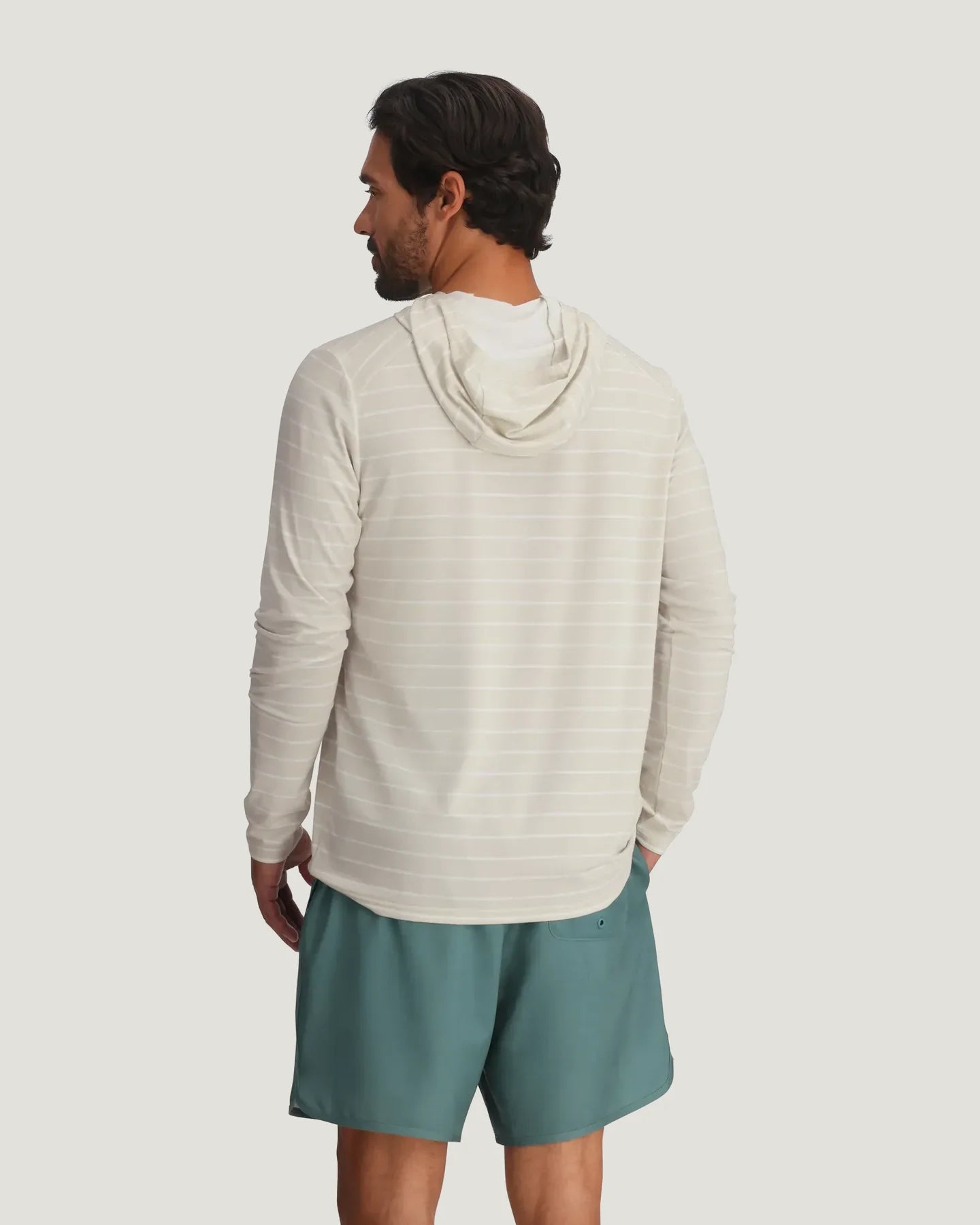 Men's Bamboo Shade Hoodie Dash Stripe Birch