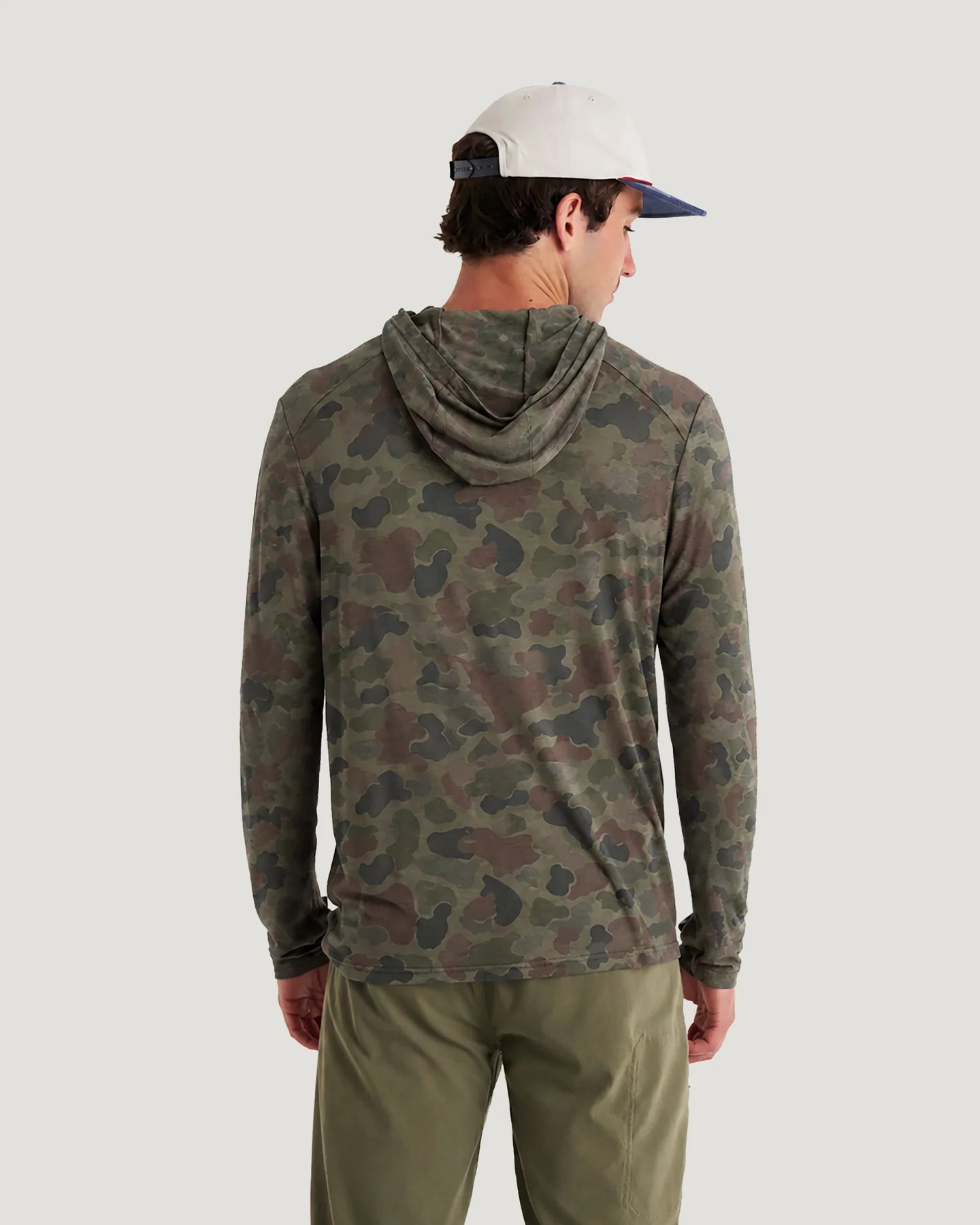 Men's Bamboo Shade Hoodie Vintage Camo Oil Green