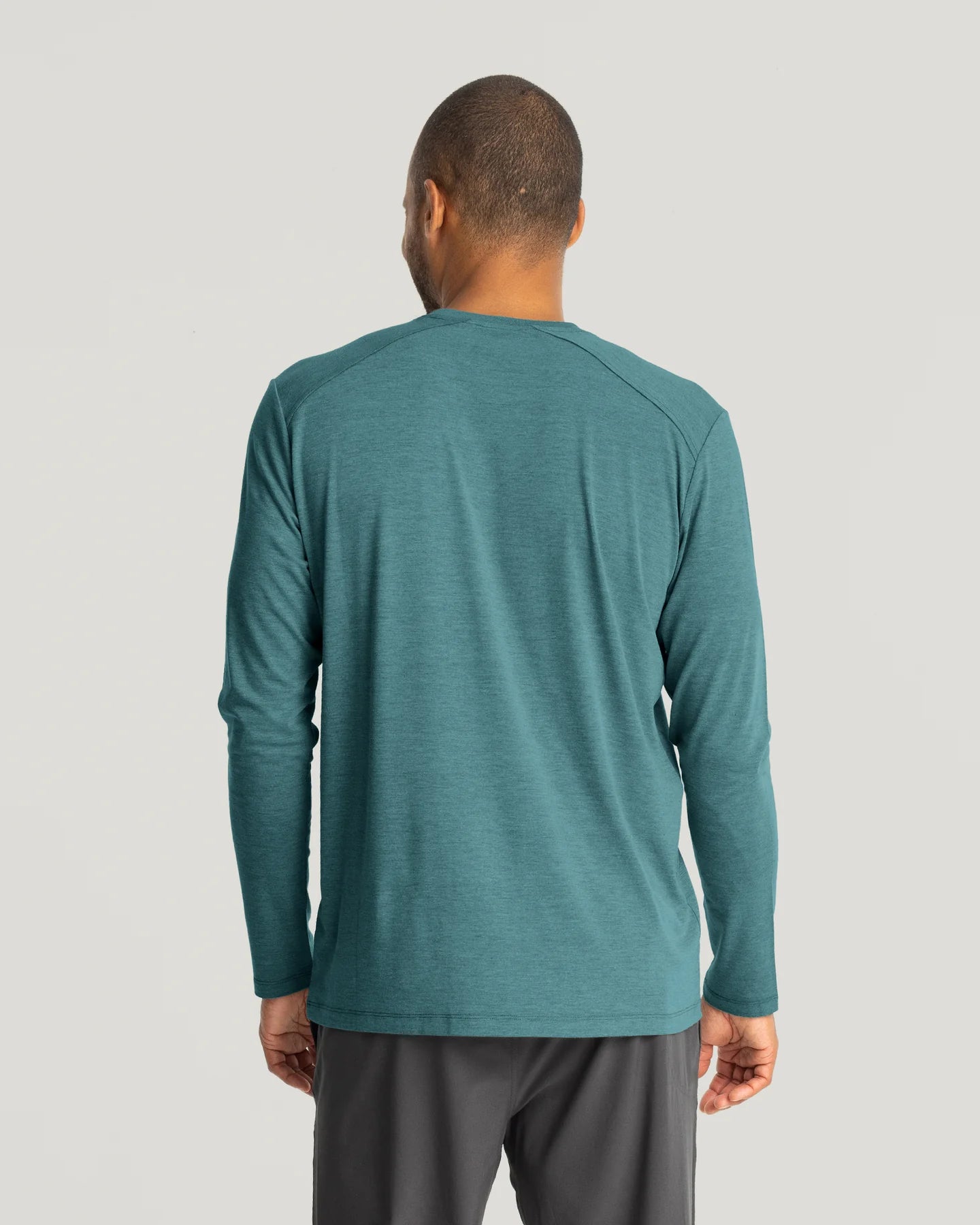 Men's Bamboo Shade Long Sleeve Heather Sea Pine