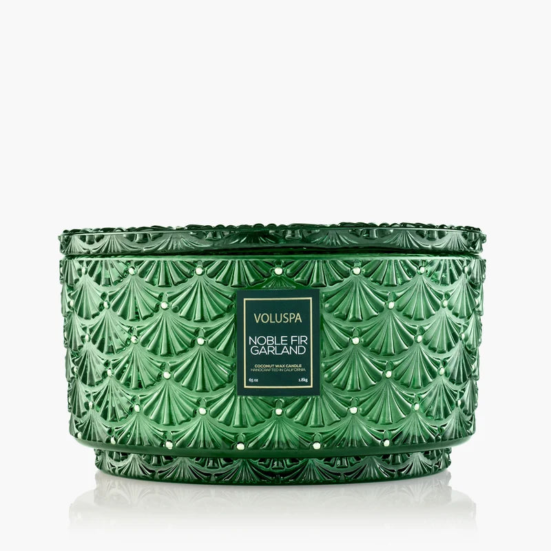 Noble Fir Garland Centerpiece Candle