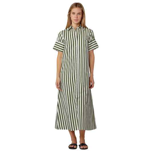 Gibbons Dress Chive Stripe