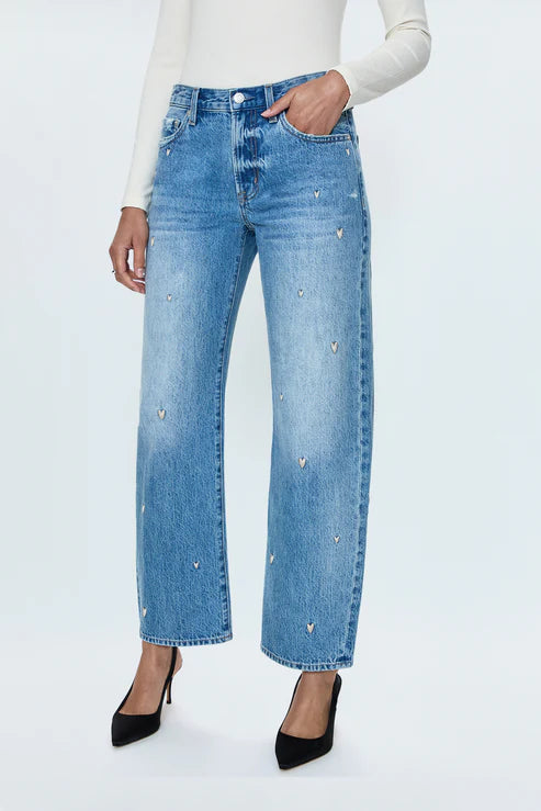 Lexi Mid Rise Bowed Straight Confetti Vintage