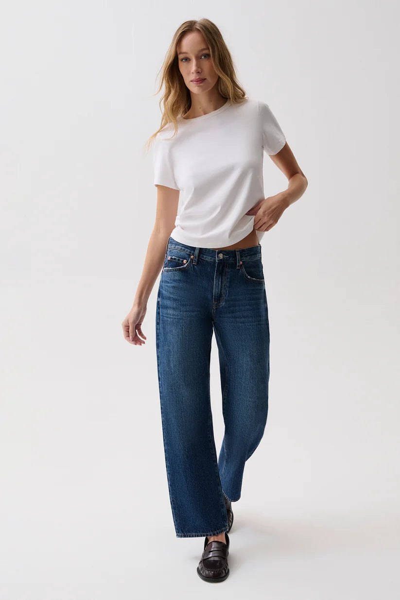 Lexi Mid Rise Bowed Straight Moonwave