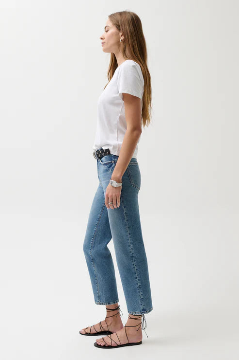 Aleks Mid Rise Straight Cropped Jean River