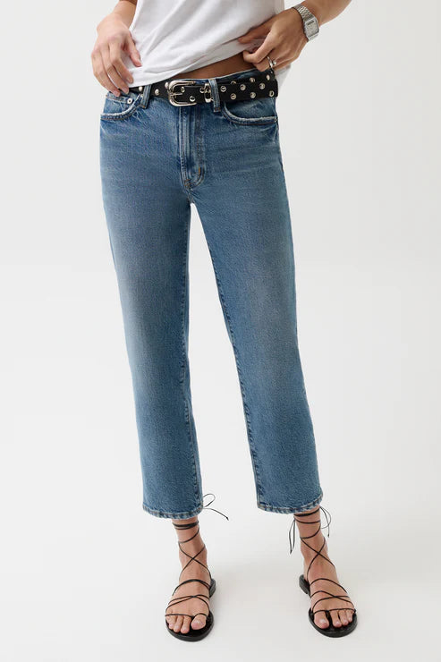 Aleks Mid Rise Straight Cropped Jean River