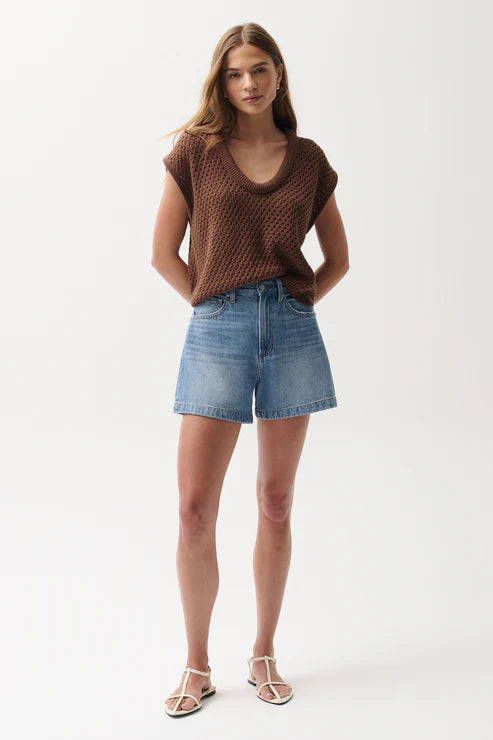 Saige High Rise A Line Short Slawy Sail Away