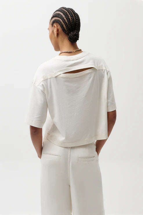 Mae Cropped Tee Soft White