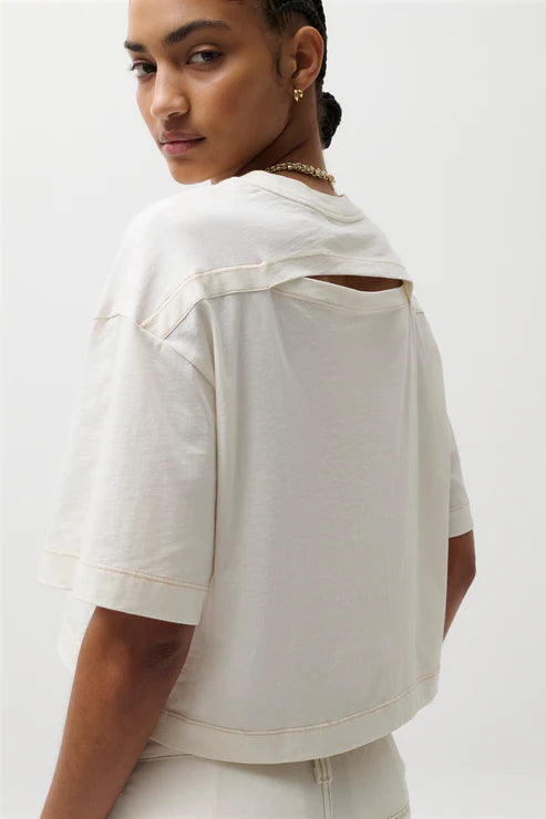 Mae Cropped Tee Soft White