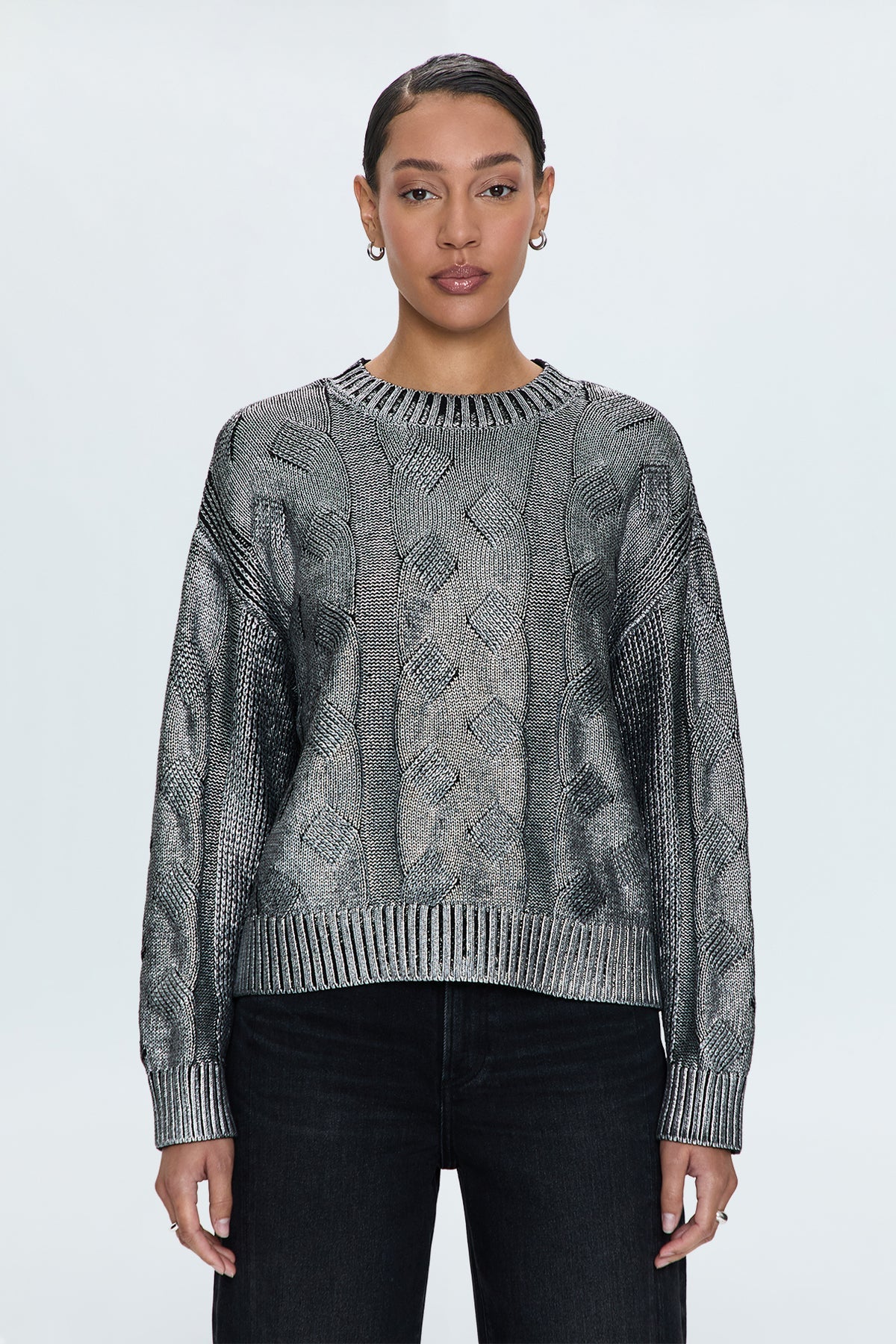 Everly Cable Sweater Gilded Midnight