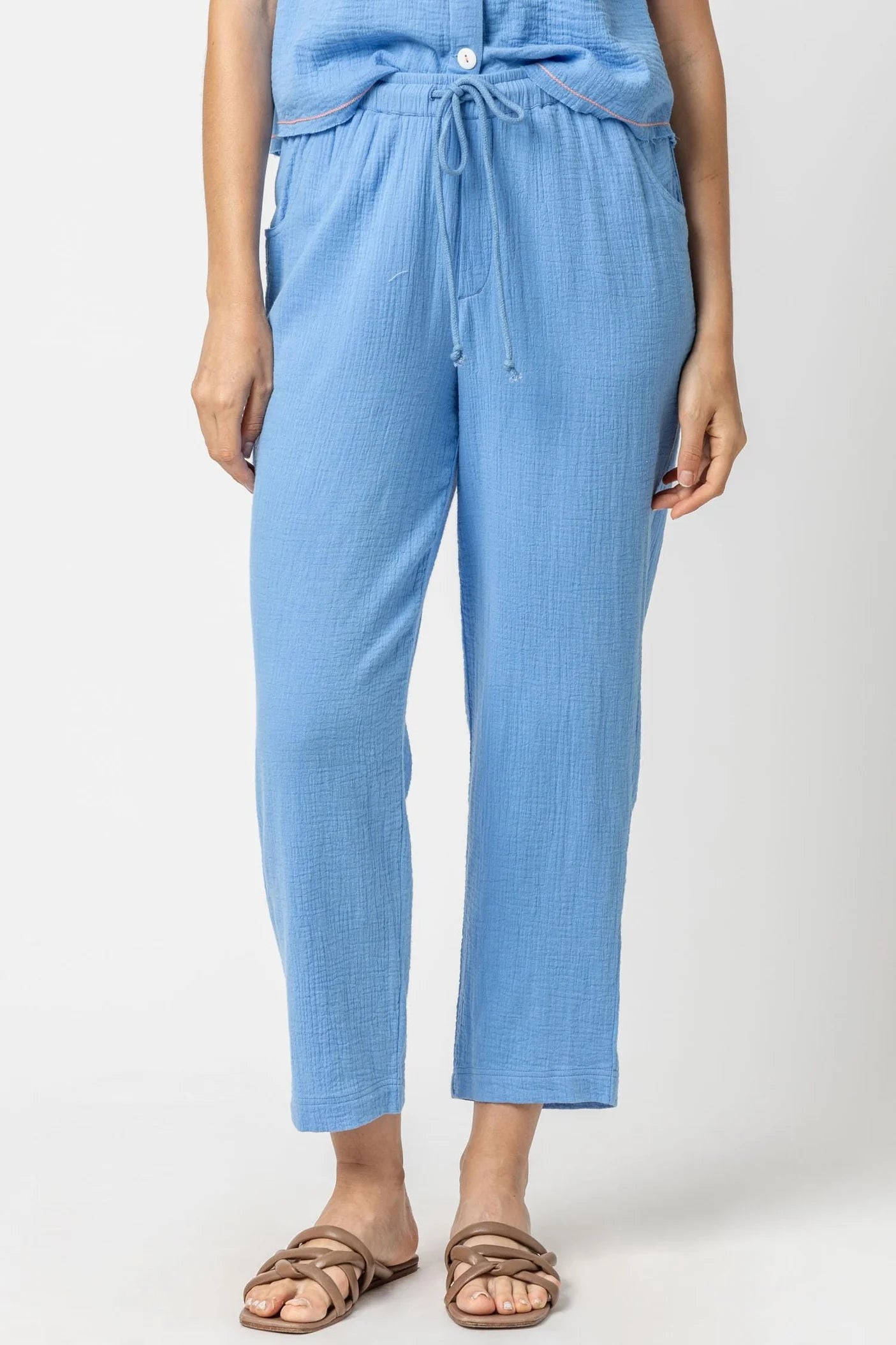 Straight Leg Gauze Pant Marina