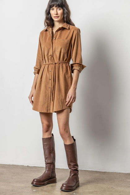 Corduroy Shirt Dress Acorn