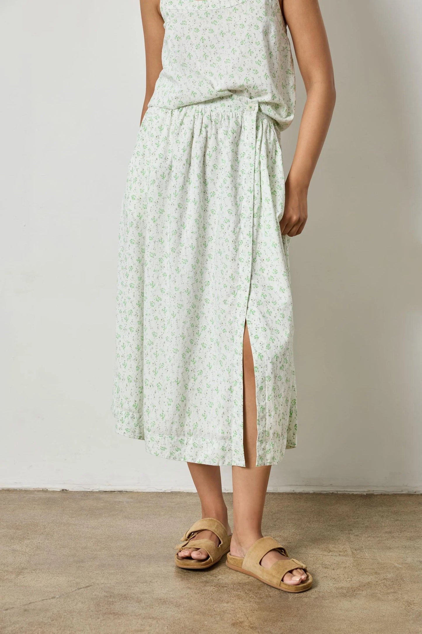 Faux Wrap Long Skirt Julep Print
