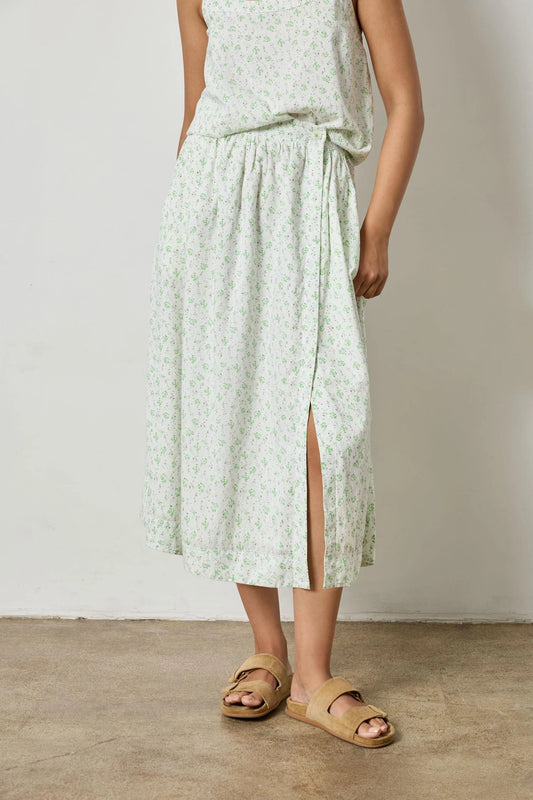 Faux Wrap Long Skirt Julep Print