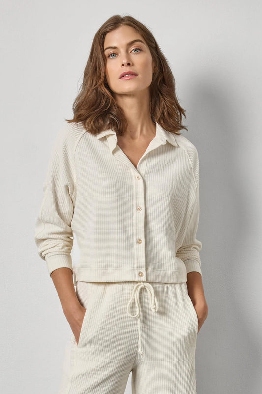 Easy Raglan Button Down Ecru
