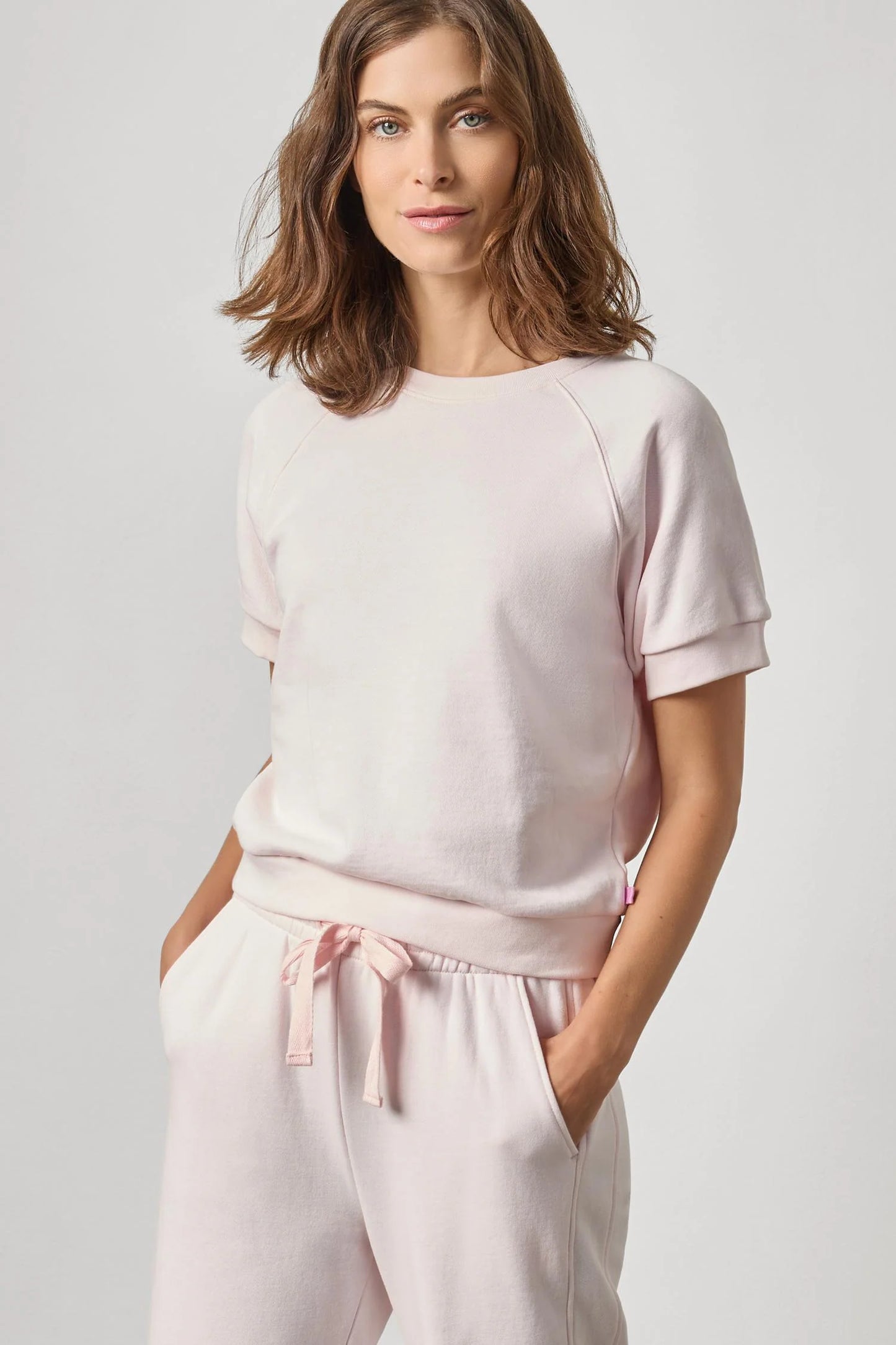Short Sleeve Terry Sweatshirt Rosewater