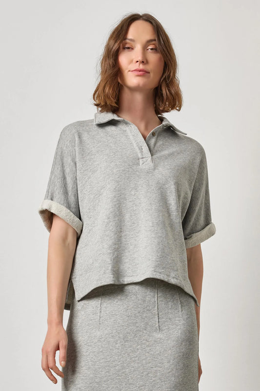 Oversized Terry Polo Heather Grey