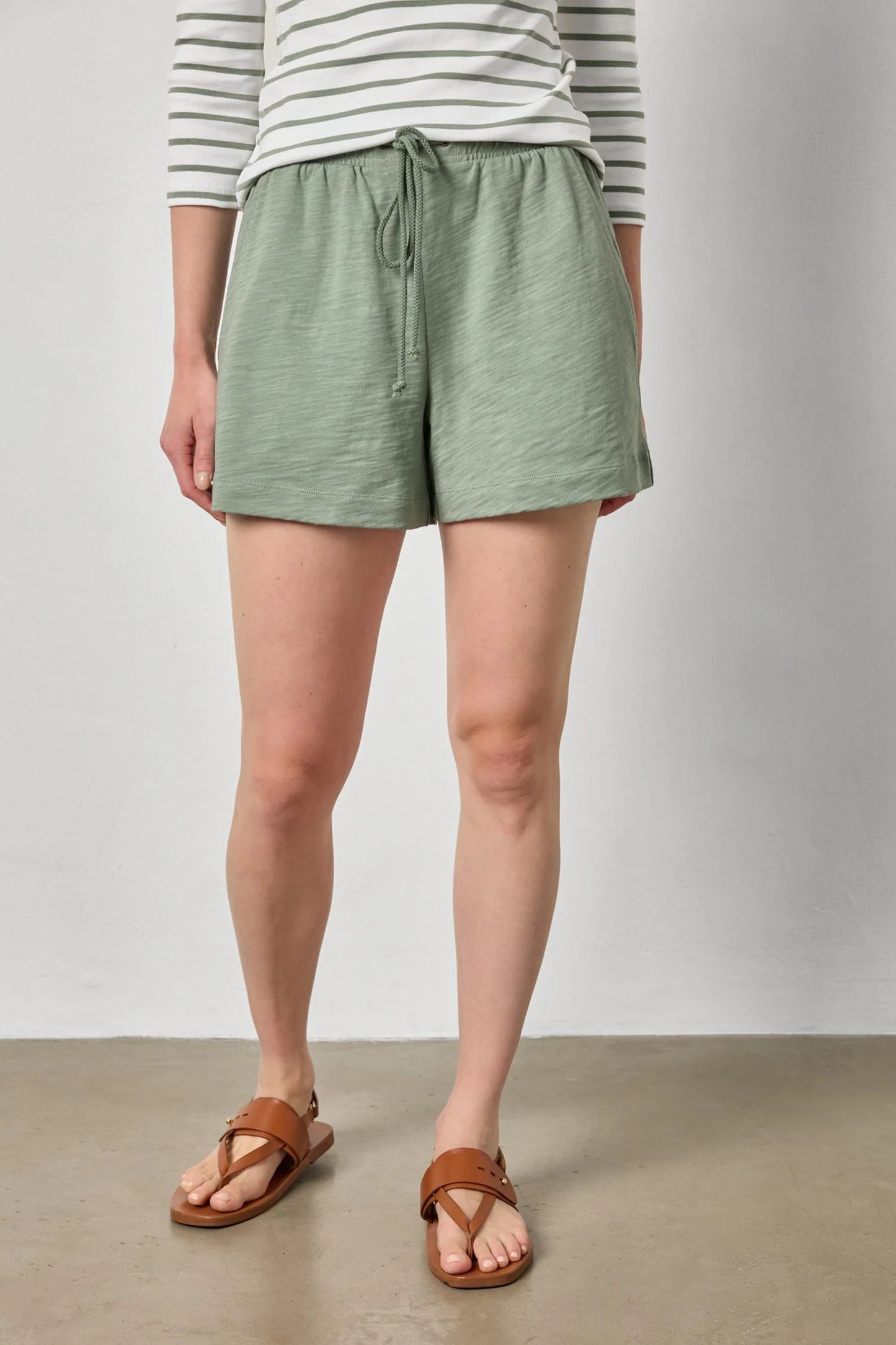 Elastic Waist Drawcord Short Sage