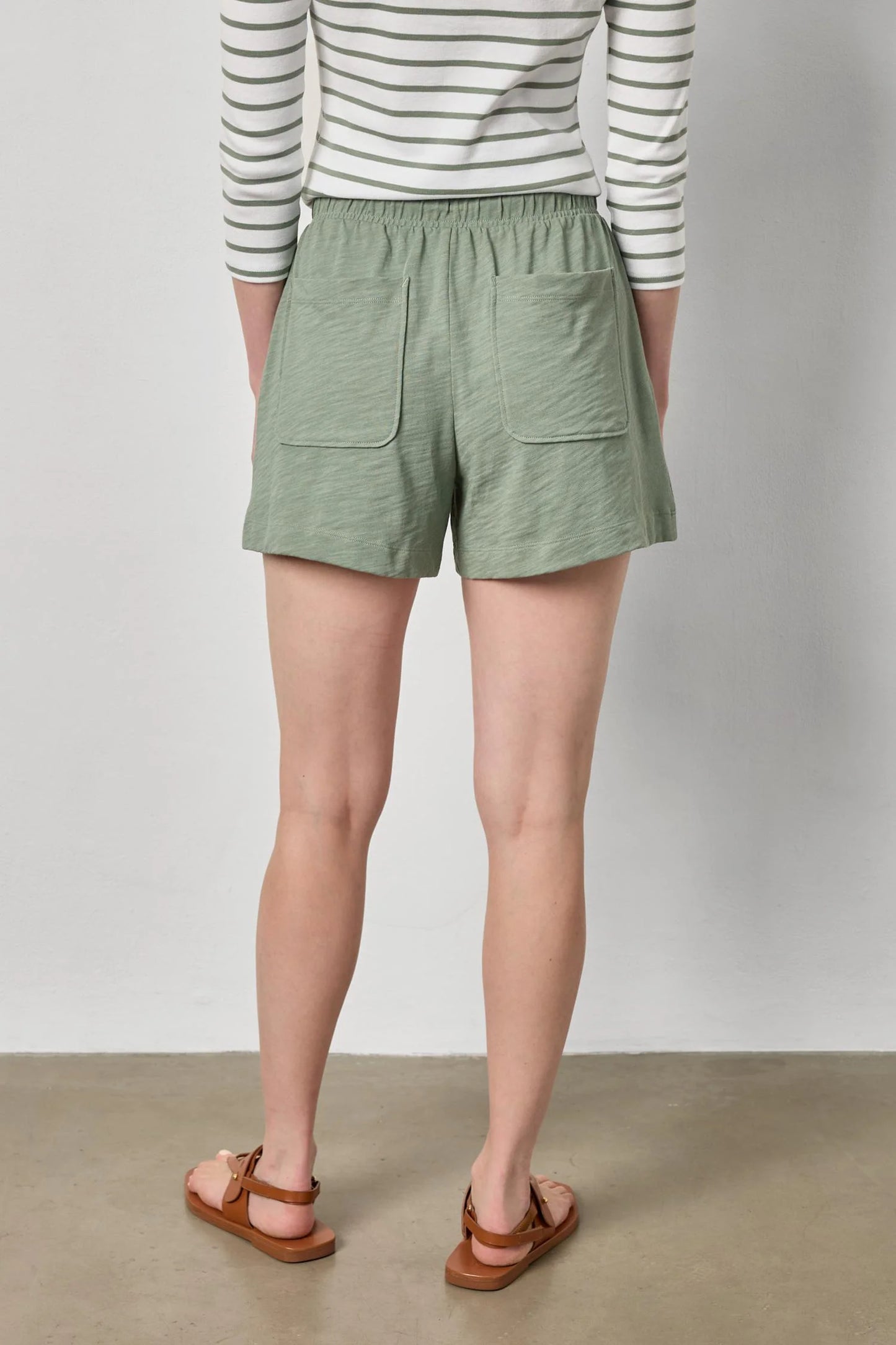 Elastic Waist Drawcord Short Sage