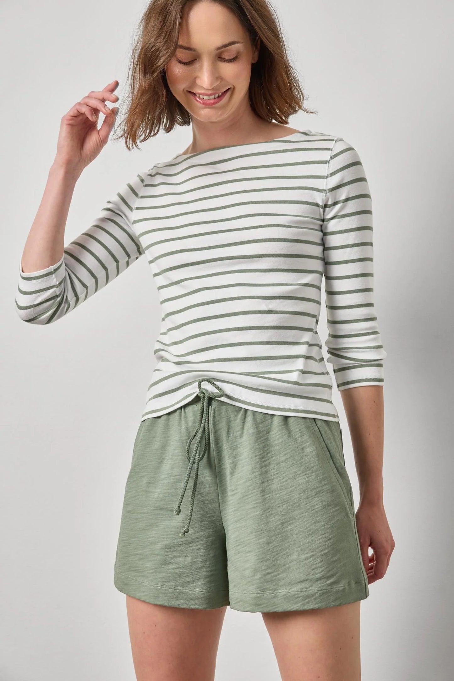 Elastic Waist Drawcord Short Sage