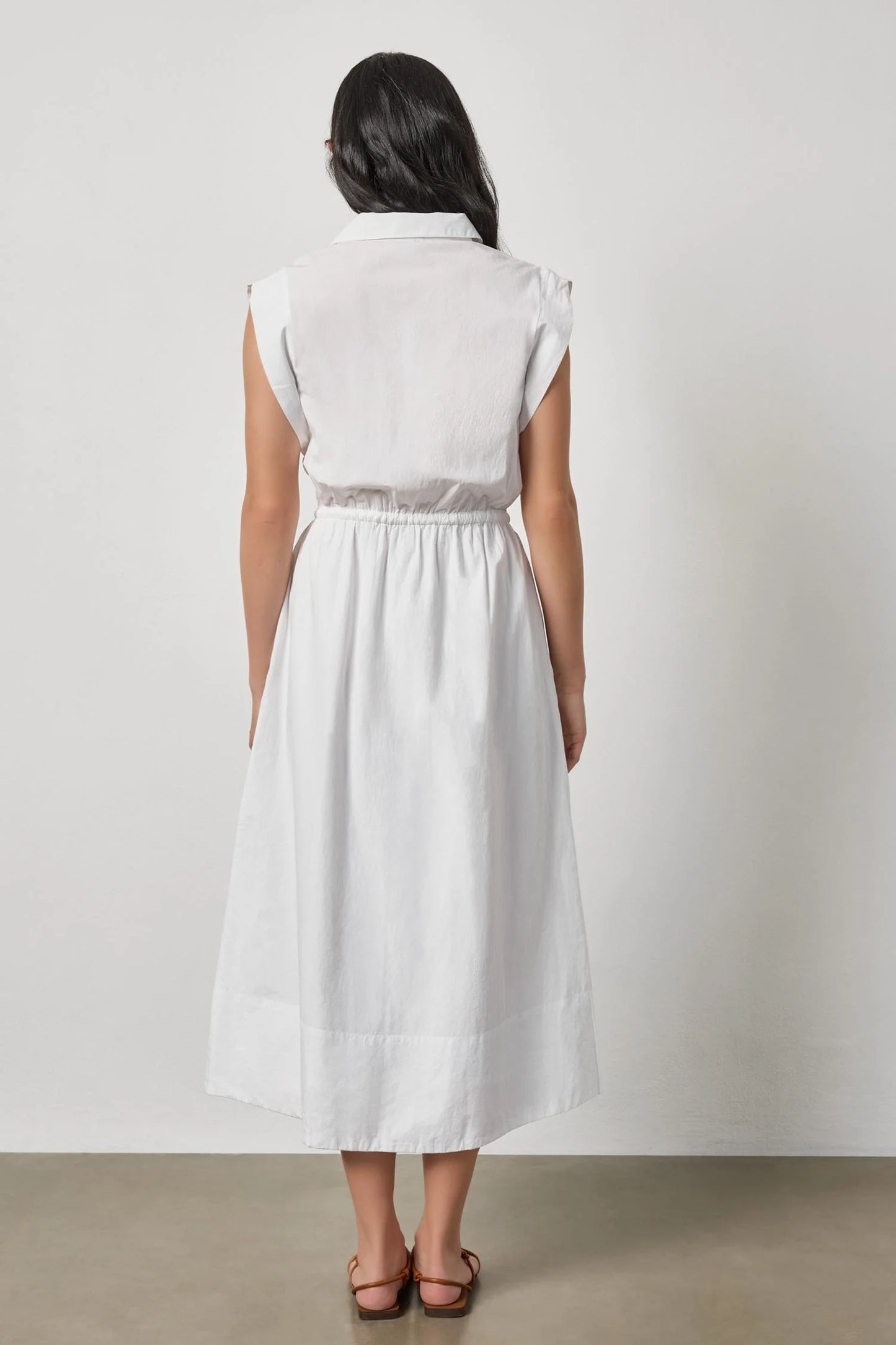 Gusset Sleeve Maxi Dress White
