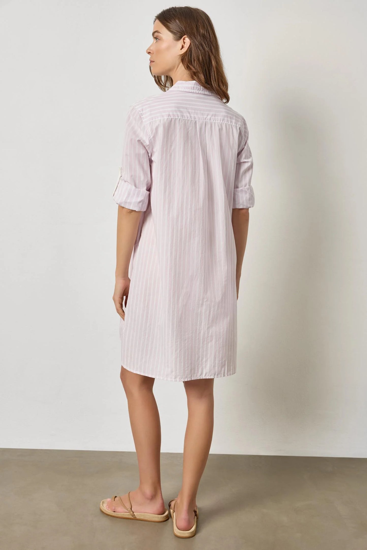 Striped Shirt Dress Lavender Stripe