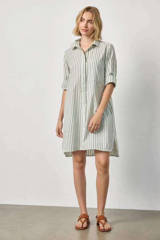 Striped Shirt Dress Pool Stripe