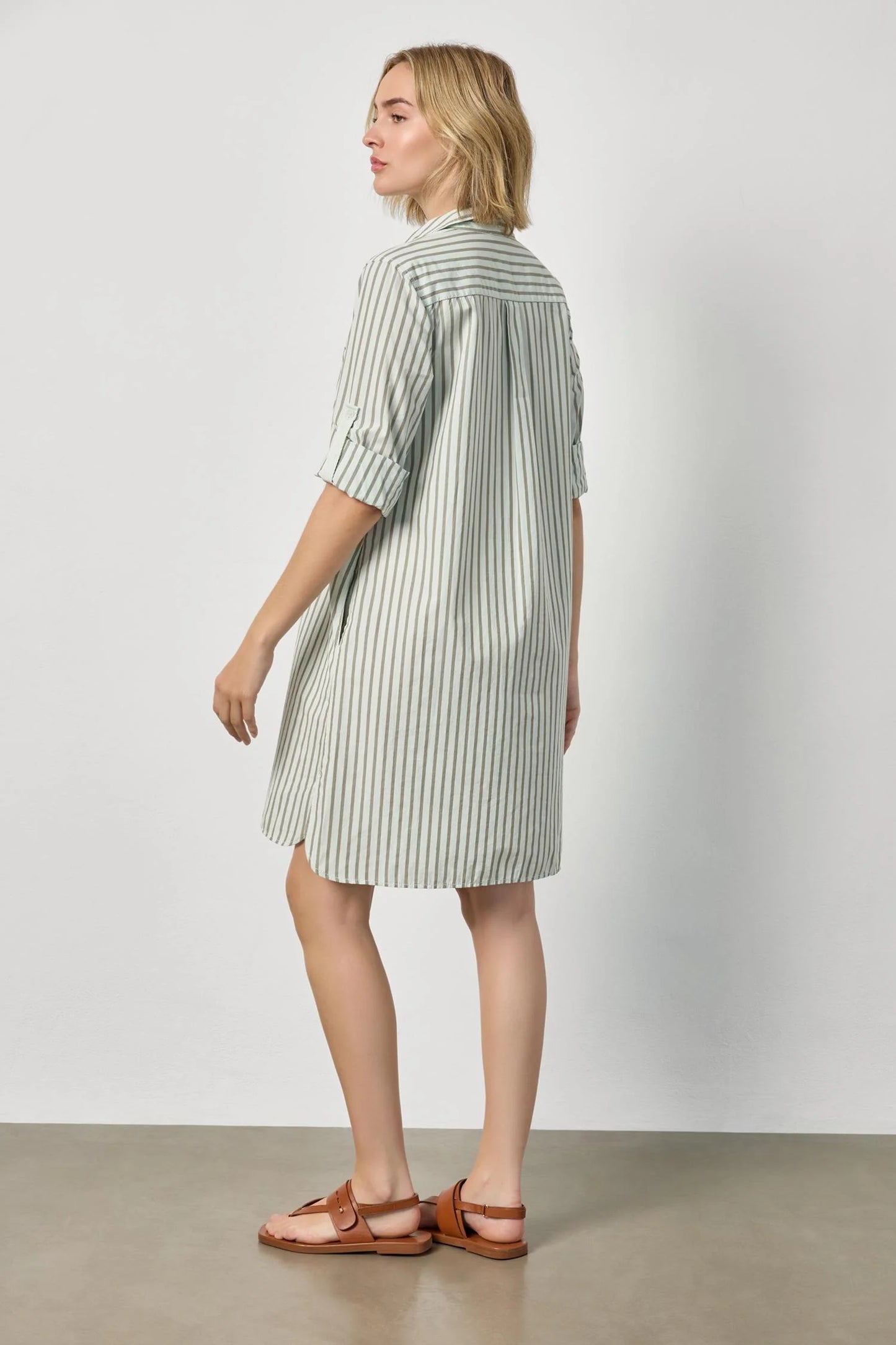 Striped Shirt Dress Pool Stripe