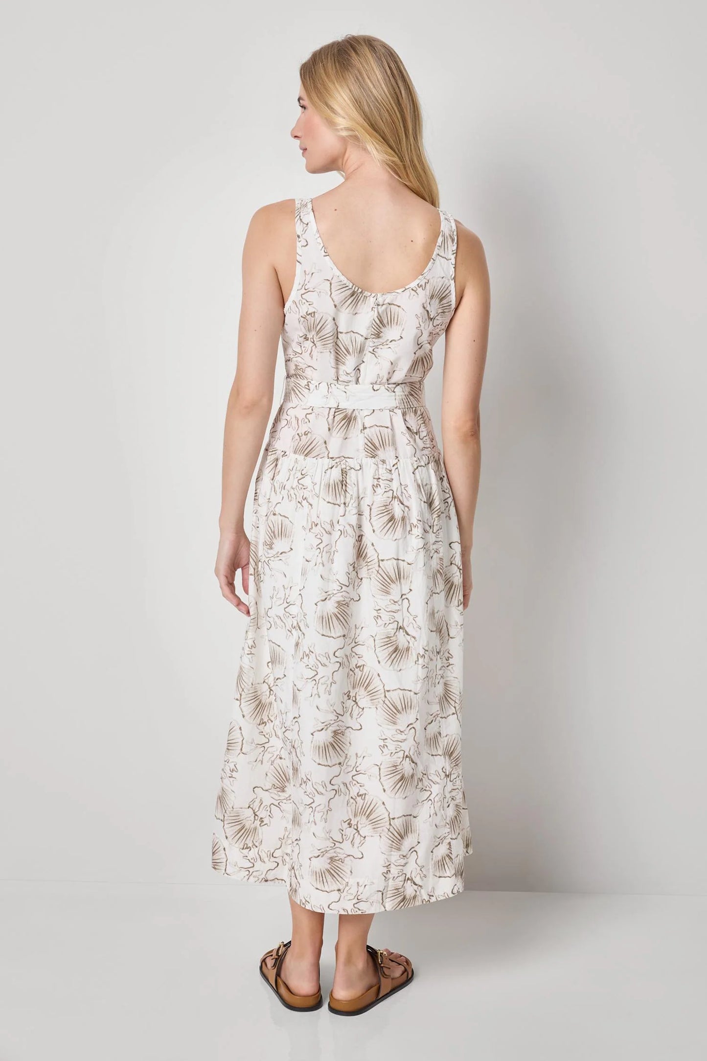 Poplin Maxi Yoke Dress Fern Print