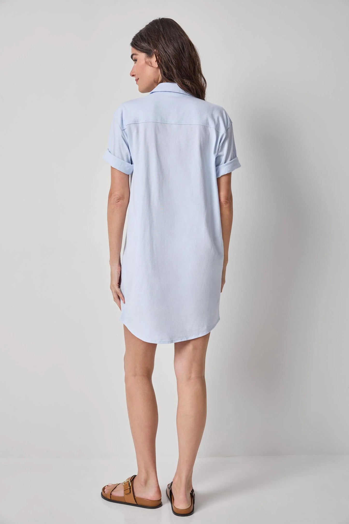 Organic Easy Shirt Dress Hydrangea