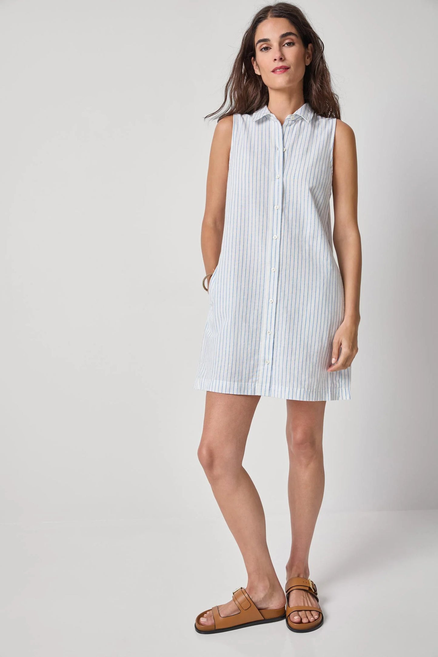 Striped ButtonDown Dress Capri Stripe