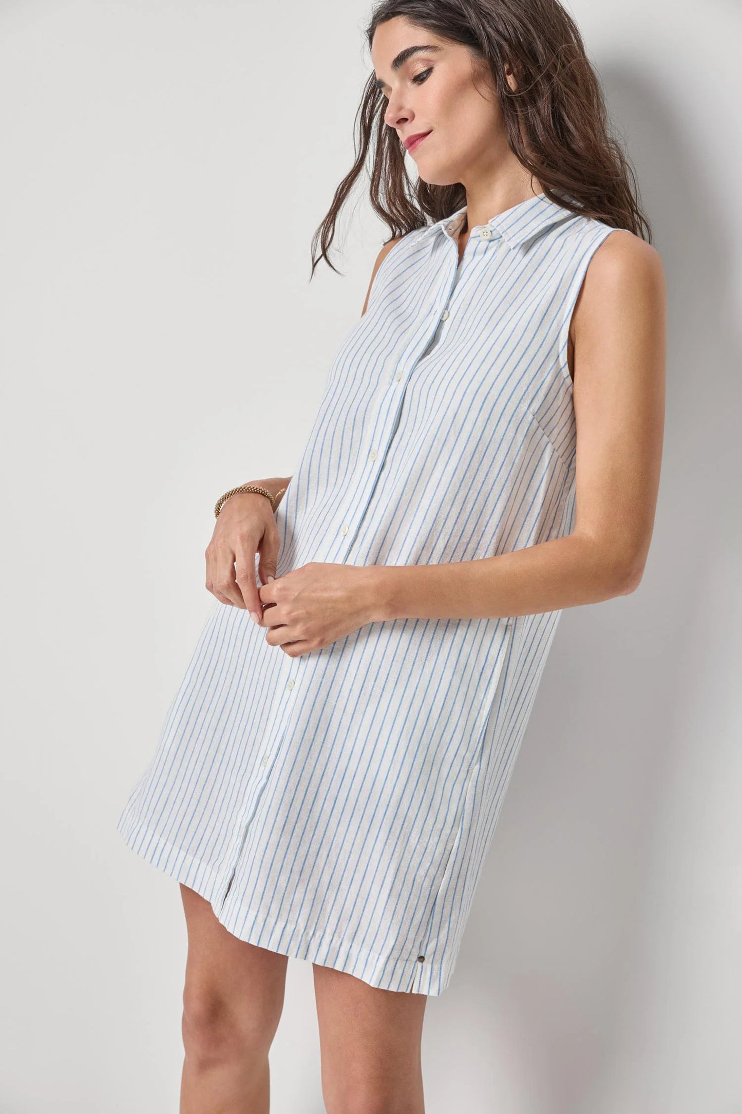 Striped ButtonDown Dress Capri Stripe