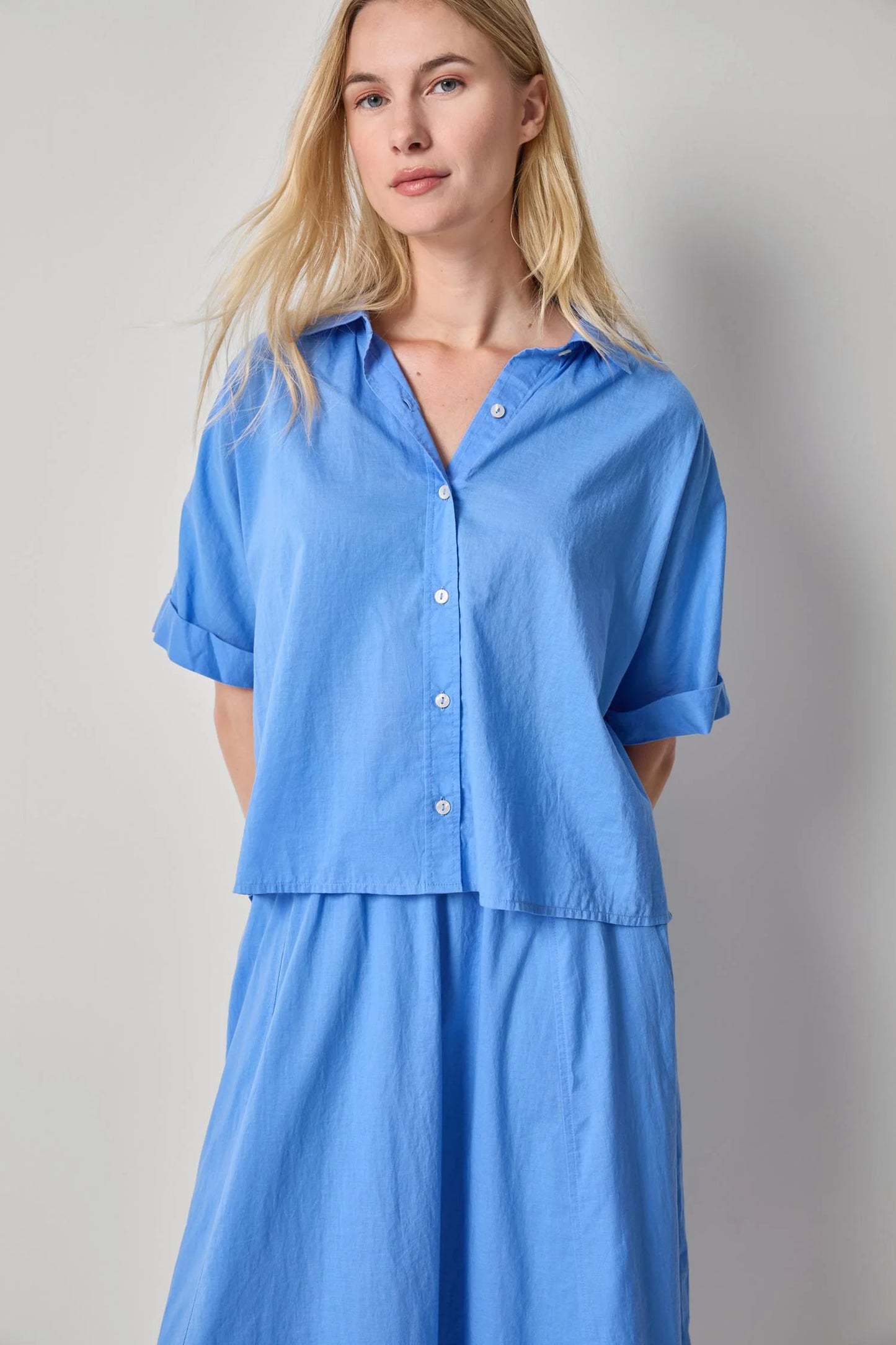 Elbow Sleeve Button Dow Ultramarine