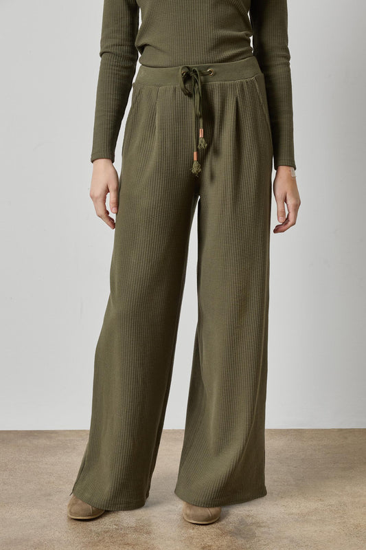 Full Length Pleated Pant Olive