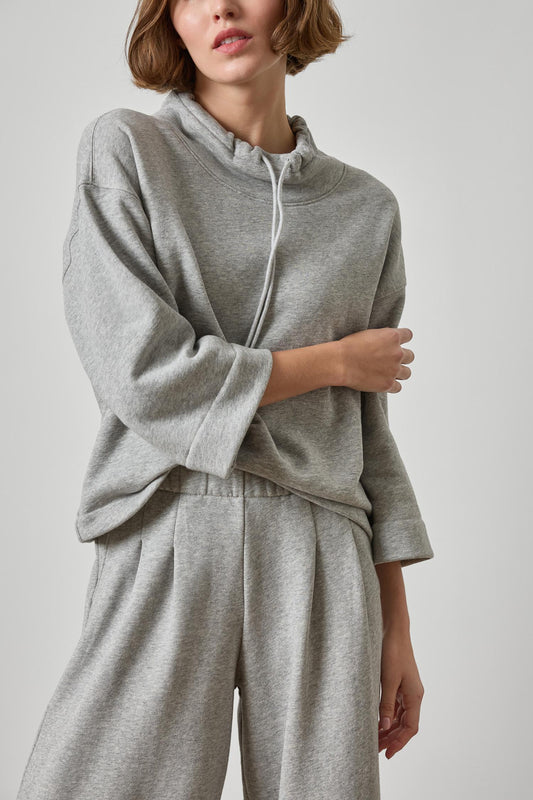Easy Scrunch Neck Heather Grey