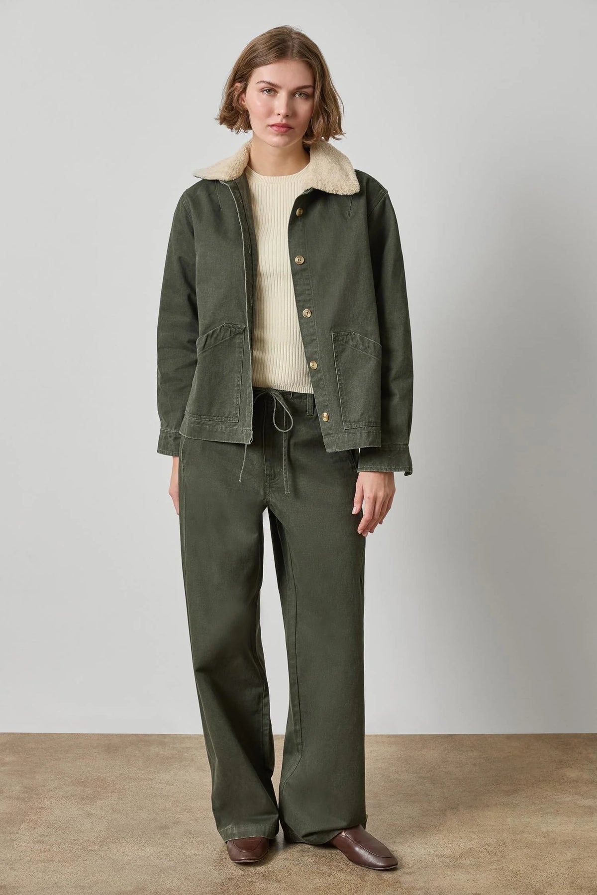 Washed Twill Pleat Back Jacket Juniper