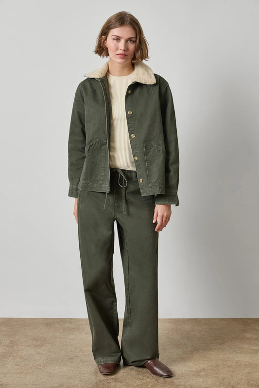 Washed Twill Pleat Back Jacket Juniper