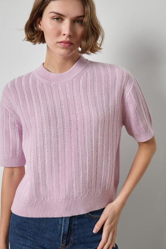 Textured Easy Crewneck Sweater Sugarplum
