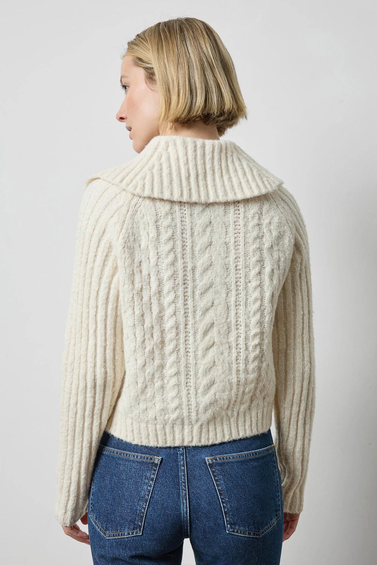 Lofty Collared Cardigan Ivory