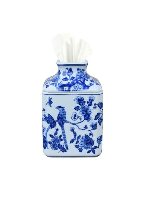 English B&W Tissue Box 8"