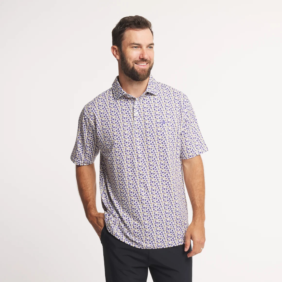 Fall Saturdays Performance Polo Purple & White